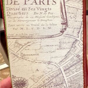 Anthropologie Vintage Paris Map Print Passport Cover/Wallet